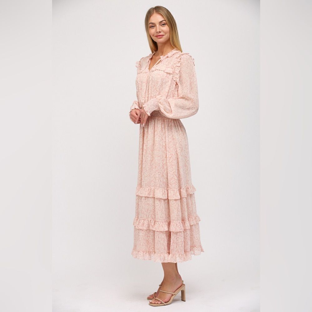 927. MAXI DRESS WITH TIERED RUFFLE DETAIL - Picture 3 of 4